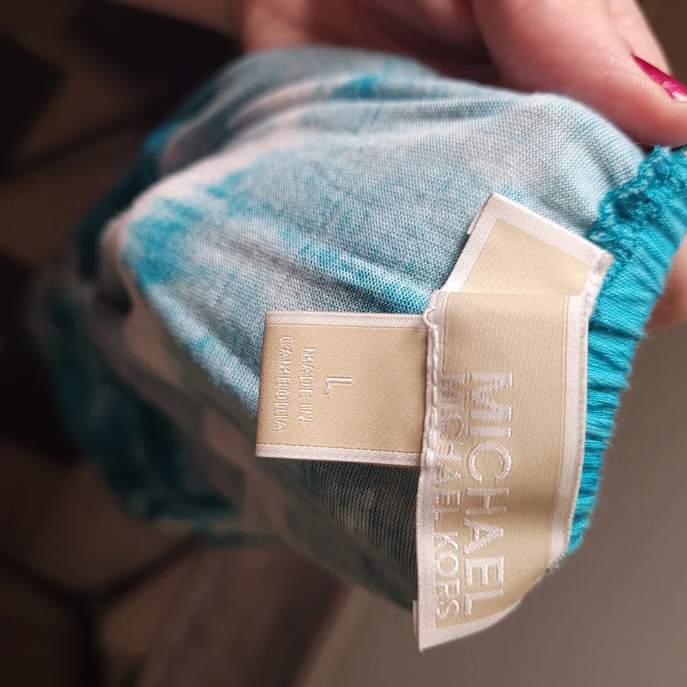 Michael Kors Blue and White Tie-Dye Blouse